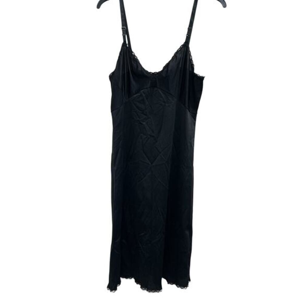 Unbranded VTG Black lace trim slip adjustable straps sz S
